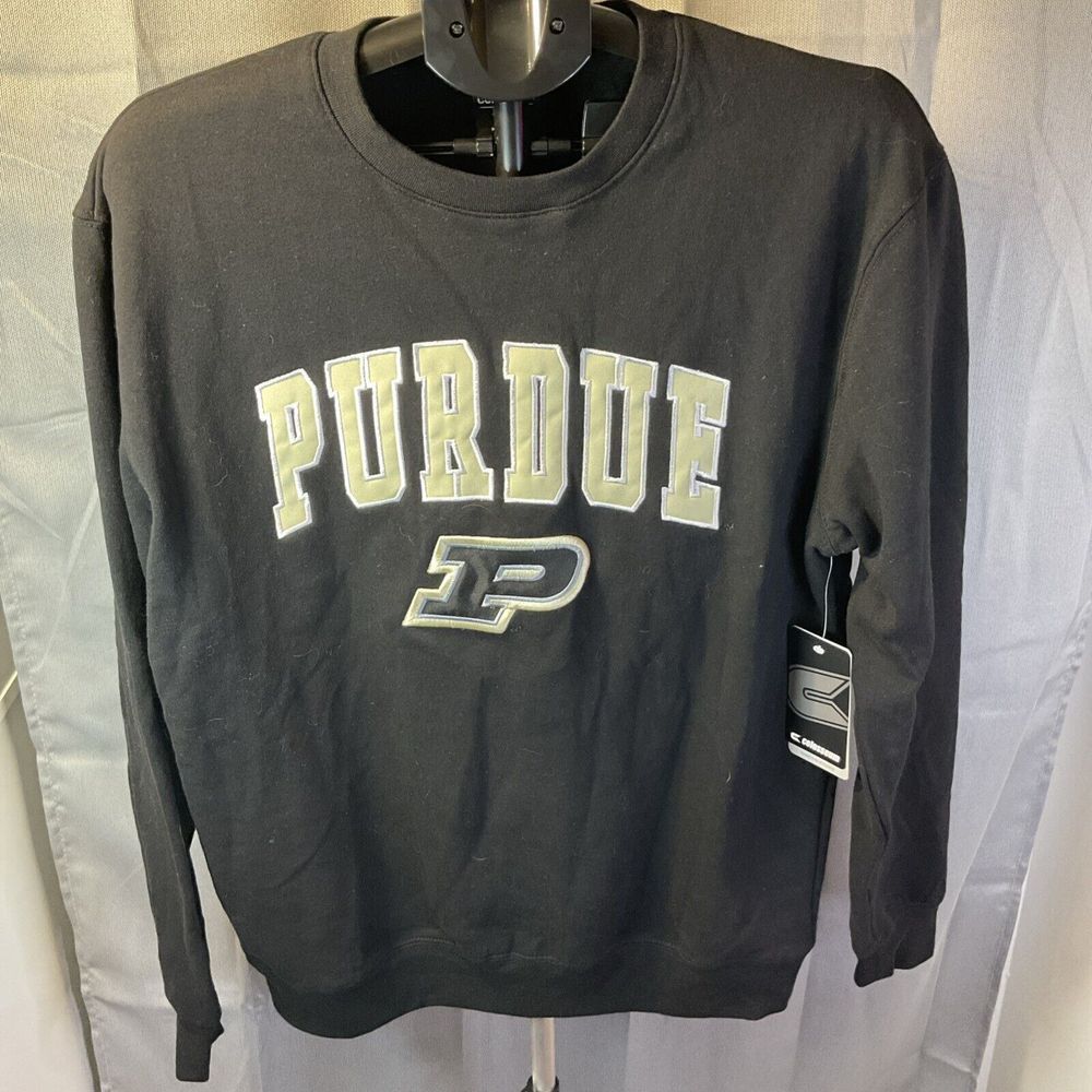 Purdue Boilermakers Men's Crew Neck Sweatshirt Colosseum Black‎ Size Medium NWT